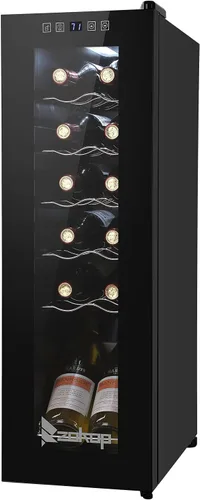Vista 10 de Winado Refrigerador de vino con compresor de 28 botellas con temperatura ajustable, mini refrigerador de vino compacto independiente con control