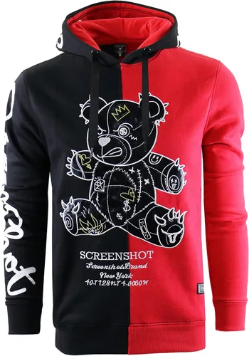Vista 57 de SCREENSHOT Sudadera urbana de forro polar para hombre, diseño de dibujos animados de animación, parche bordado de gel