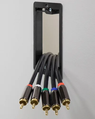 Vista 7 de Fosmon – Placa de pared de 1 cuerpo de apertura estilo de brocha para pasar cables de bajo voltaje. Placa para instalar en la pared