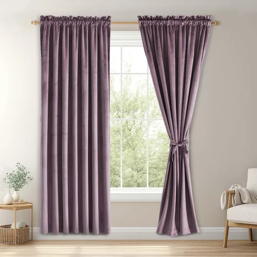 Vista 47 de JIUZHEN Cortinas de terciopelo beige de 63 pulgadas de ancho x 63 pulgadas de largo, cortinas de terciopelo retro suaves con bolsillo para barra