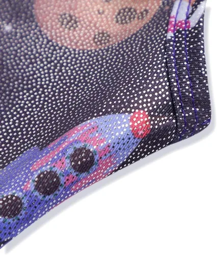 Vista 112 de HOZIY Leotardos de gimnasia para niñas, trajes de ciclismo con patrón adorable brillante