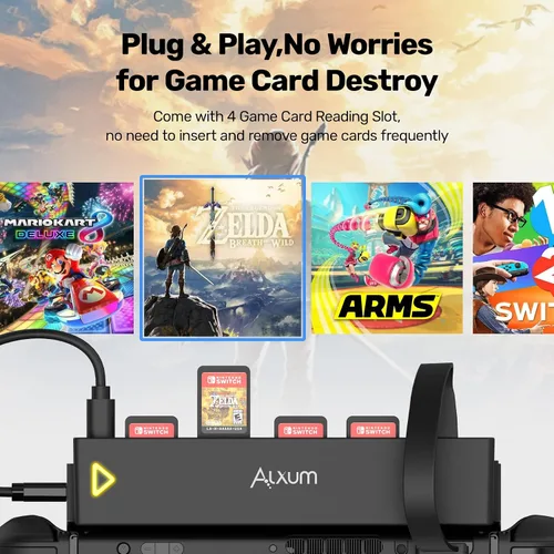 Vista 4 de Switch Game Card Reader - 8 In 1 Switch Game Card Holder for Nintendo SwitchSwitch OLED Console, Switch Multi Game Reader Switcher Quick