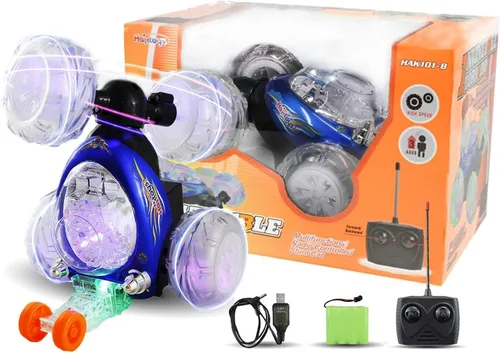 Vista 7 de Coche acrobático multifunción recargable Invincible Tornado Twister de Haktoys HAK101, con luces LED y música