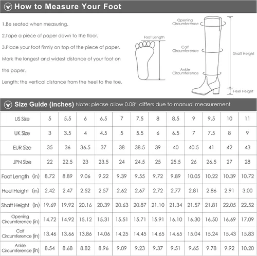 Vista 6 de DREAM PAIRS Botas vaqueras altas por encima de la rodilla para mujer, largas, elásticas, con tacón bloqueado, punta puntiaguda, botas occidentales