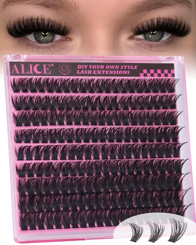 Vista 14 de Extensiones de pestañas en racimo naturales ALICE, pestañas en racimo DIY, pestañas en racimo individuales suaves, 154