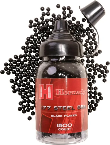 Vista 2 de Hornady Black Plated .177 Caliber Steel BB Gun BBS (1500 Count)