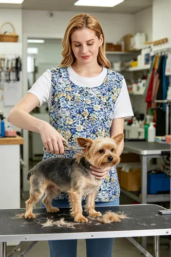 Vista 4 de Nanxson Delantal de mujer con bolsillos de parche, babero estampado de algodón, smock con botones para trabajo, cocina y chef CF3177 Azul