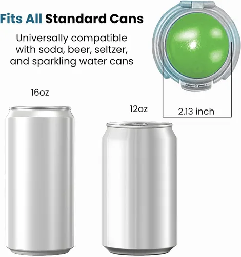 Vista 6 de Jokari Bomba de Lata de 2 Clicks y Salvador de Carbonación para latas de soda de 12oz y cerveza Mantiene las bebidas efervescentes frescas