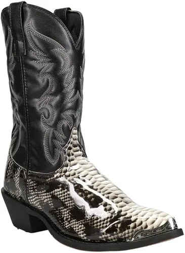 Vista 2 de Laredo Monty Croc - Botas de vestir con punta corta para hombre, color negro, Blanco