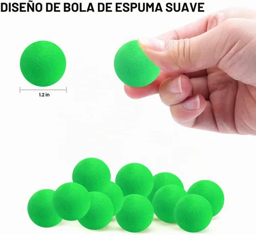 Vista 2 de 48 bolas de espuma EVA para bolas de recarga de potencia, bolas de aire Blaster para pistola, bolas de repuesto de 1.1 pulgadas, bolas de disparo