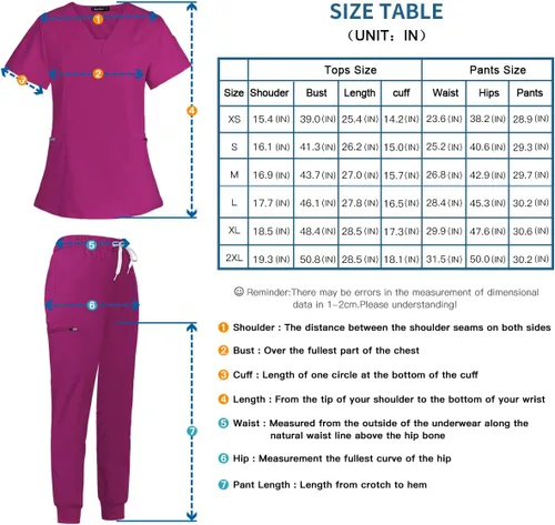 Vista 6 de niaahinn Conjunto de traje médico para mujer, moderno cuello en V + pierna con cordón, pantalones deportivos para enfermería médica (ceil, talla M)