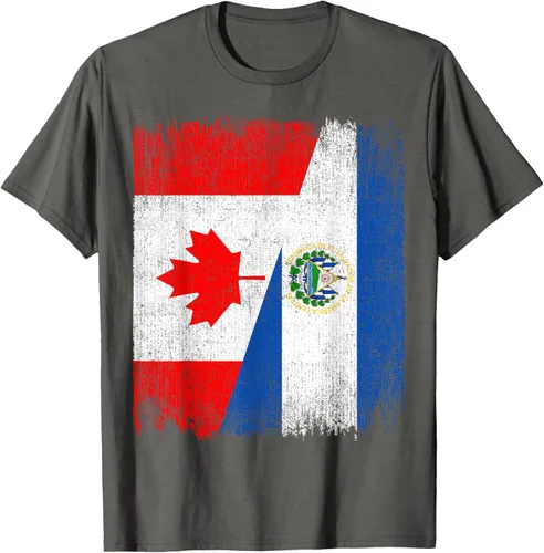 Vista 63 de Camiseta Half Canada El Salvador Flag Canadian Salvadoran Pride Roots