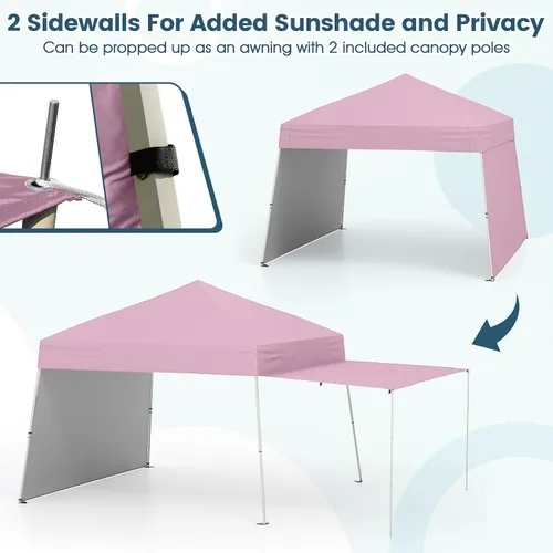 Vista 7 de Tangkula Toldo desplegable de 10 x 9.2 pies con paredes laterales, tienda de campaña para exteriores UPF50+ con 8 estacas, 4 cuerdas de viento