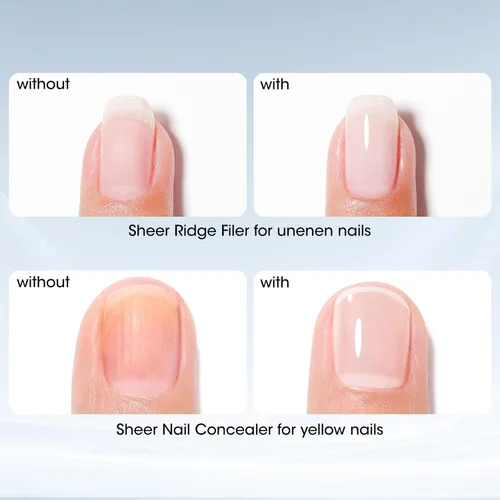 Vista 6 de GELLEN Base de esmalte de uñas transparente, no necesita lámpara, sin Secado rápido, no apto para esmalte de gel, capa base de color blanco lechoso