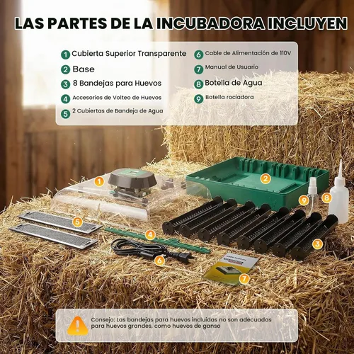 Vista 8 de Incubadora para incubación de 72 huevos para pollo/pato/codorniz