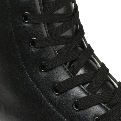 Vista 6 de XUDREZ - Patines de cuero PU para hombres y mujeres, tipo botines, de doble fila, para principiantes, patines profesionales para interiores