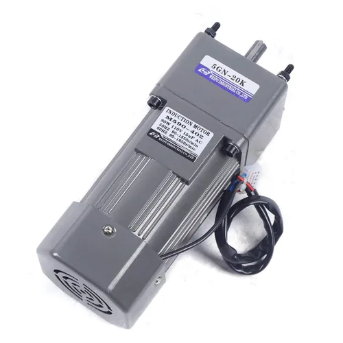 Vista 4 de Motor de engranaje de CA de 110 V, 90 W, 68 RPM, motor eléctrico monofásico con controlador de velocidad variable ajustable, motor con engranaje