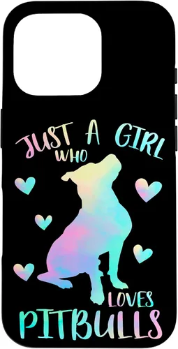 Vista 20 de Just a Girl Who Loves Pitbulls Watercolor Cute Pitbull Mama Case for iPhone 17
