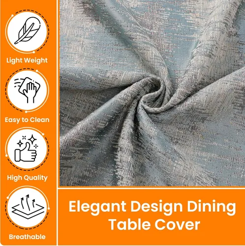 Vista 4 de Majestic Giftware Manteles de jacquard para mesas rectangulares (TARBK-5490) Aruba - Funda de mesa de comedor con diseño elegante negro Mantel
