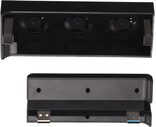 Vista 5 de Ventilador de refrigeración y concentrador USB para PS4 Slim, enfriador controlado por sensor de temperatura automático y adaptador divisor USB
