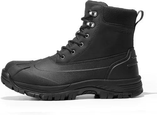 Vista 7 de NORTIV 8 Botas de invierno para hombre, impermeables, antideslizantes, resistentes al frío, botas Hikng