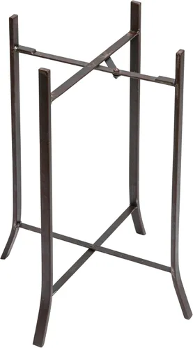 Vista 3 de Creative Co-Op, macetas de metal corrugado redondas en soportes, blanco y negro, juego de 2