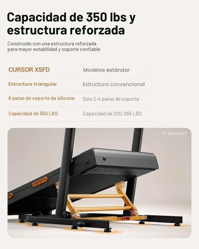 Vista 4 de Treadmill with 40% (15°) Incline & Handle Bar, Walking Pad with Incline