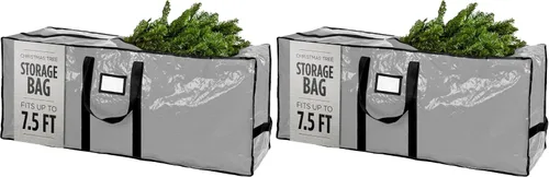 Vista 17 de Bolsa de almacenamiento para árbol de Navidad - Almacena un árbol de Navidad artificial de 7.5 pies, material impermeable duradero, bolsa