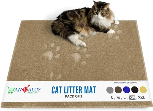 Vista 42 de Andalus Tapete Pequeño para Arena de Gatos, Paquete de 2 - Impermeable, Antideslizante y Fácil de Limpiar, Tapete para Caja de Arena de Gatos