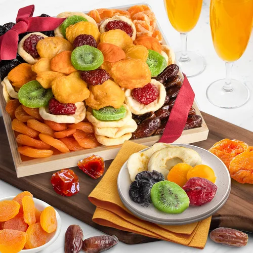Vista 2 de A Gift Inside Sweet Bloom - Bandeja de frutas secas de lujo para vacaciones, cumpleaños, aperitivos saludables para negocios, kosher