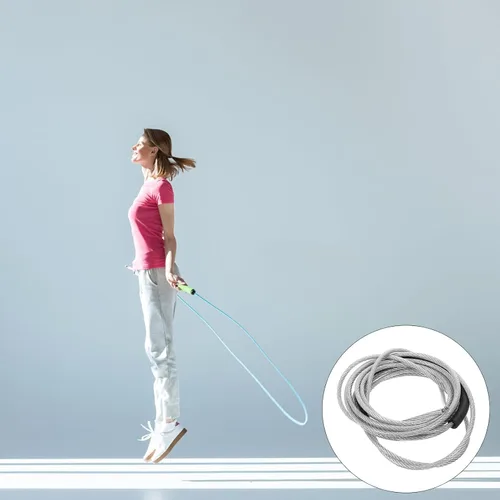 Vista 3 de Cuerda de salto de repuesto de cable de acero con peso para entrenamiento de fitness, tubo resistente al desgaste, accesorio deportivo