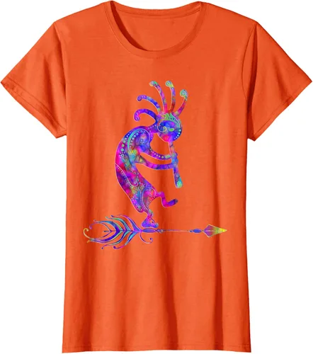 Vista 62 de Native American Kokopelli With Feather 2 - Camiseta Fan Fun, Negro, S