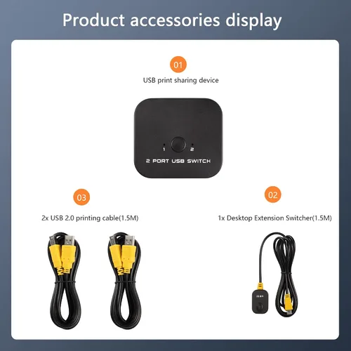 Vista 7 de SinLoon Interruptor de uso compartido de impresora USB, 2 PC comparten 1 dispositivo USB para 2 computadoras, teclado compartido, ratón, escáner