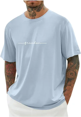 Vista 7 de Camiseta deportiva para hombre, casual, de manga corta, cuello redondo, ajuste holgado, atlética, correr, gimnasio, entrenamiento, camisetas