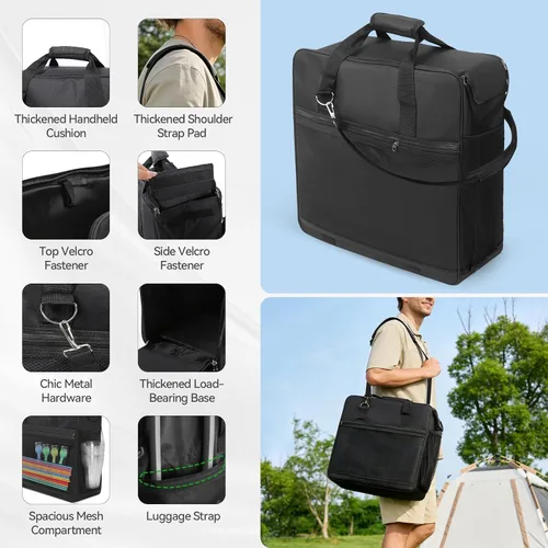 Vista 2 de Bolsa de transporte para máquina Ninja Slushie FS301 y FS300 y FS305, funda de almacenamiento acolchada de viaje de apertura lateral, protector