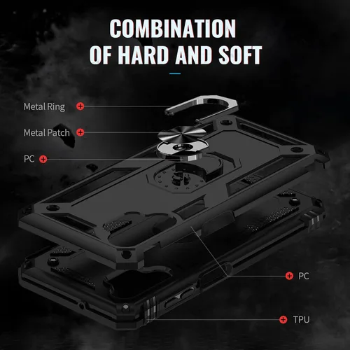 Vista 4 de Funda para Galaxy A13 LTE 4G, (no para 5G) con protector de pantalla, [grado militar] de 16 pies, con función de atril magnético, funda protectora