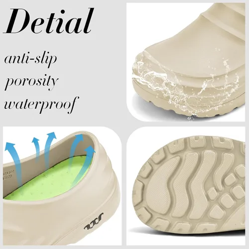 Vista 6 de Zapatos de chef para mujeres y hombres, zapatos de trabajo unisex, antideslizantes, ligeros, impermeables, para exteriores, zuecos Armadillo