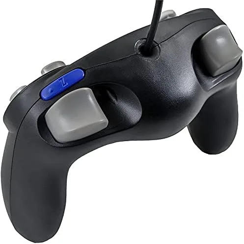 Vista 5 de QUMOX 2x negro Wired Classic Controller Joypad GamePad for Nintendo GameCube GC Wii Turbo Lento característica