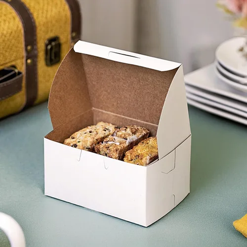 Vista 6 de SCT - Cajas para panadería blancas de una pieza, sin ventana, 4 x 2 x 5.5 pulgadas, blanco, papel, 250