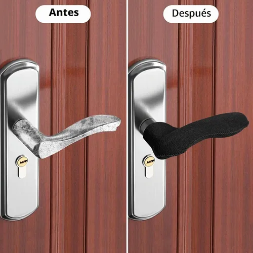Vista 5 de moonoom 4 fundas para manijas de puerta, protector antiquemaduras para pomo de puerta, protege las manos de quemaduras y escalofríos