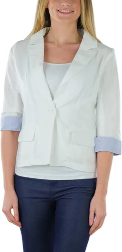 Vista 47 de ToBeInStyle Blazers de manga larga con cremallera y botones para mujer