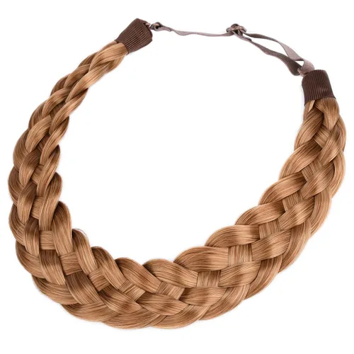 Vista 27 de Diadema clásica de cabello sintético trenzado de 5 hebras, trenzas gruesas y anchas, extensión de cabello con elástico para mujeres y niñas