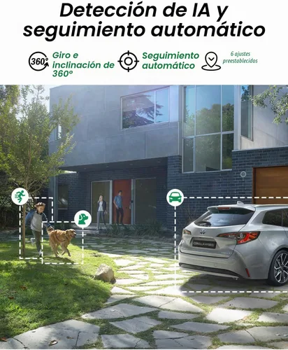 Vista 3 de Cámara de seguridad inalámbrica PTZ de doble lente 4MP+4MP