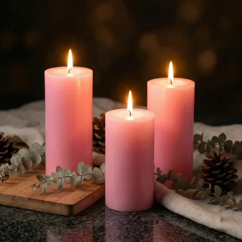 Vista 64 de Richland® Juego de 20 velas de pilar de 2 x 3 pulgadas, color marfil sin perfume