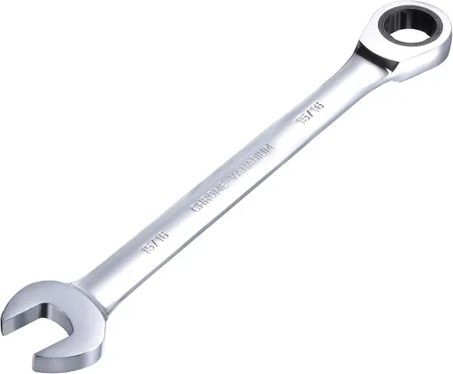 Vista 10 de uxcell Llave combinada de carraca de 1 pulgada SAE de 72 dientes y 12 puntos, llave de caja abierta de trinquete, herramientas Cr-V