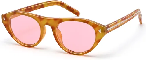 Vista 10 de AZorb Lentes de sol ovalados pequeños retro con diseño de ojo de gato para Tortuga/Marrón degradado