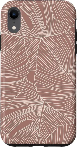 Vista 25 de Modern Minimal Neutral Tropical Monstera Leaf (Terracotta) Case for iPhone 17