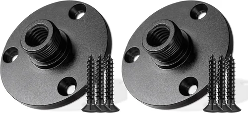 Vista 7 de Abrazadera de micrófono de mesa, soporte de abrazadera de metal para micrófono de escritorio resistente con rosca macho 5/8-27 y 3/8-16 hembra, 1