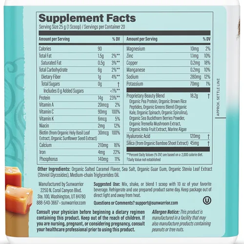 Vista 2 de Polvo de Proteína de Colágeno Vegano para Mujeres con Sílice, Polvo de Colágeno a Base de Plantas con Vitaminas Veganas para Cabello, Piel y Uñas