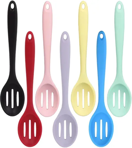 Vista 8 de Vituer - Juego de 7 cucharas de silicona para servir, resistentes al calor, cucharas de cocina antiadherentes para cocinar, cucharas de servir